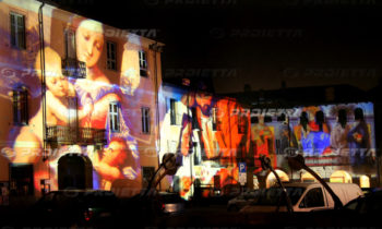 sacred images projections on big facades