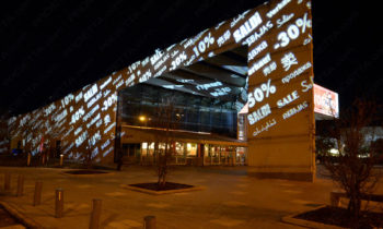 Projections on big malls to advertise the sales