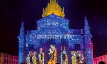 Como dome with sacred prictorial images and starry sky
