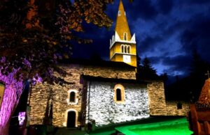 Proiezione mappata chiesa di Sauze d'Oulx