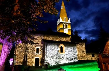Proiezione mappata chiesa di Sauze d'Oulx
