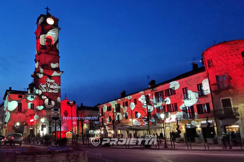Scenografia di proiezioni per San Valentino
